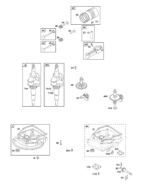 B&S - 09â  09D902-2236-B1 D - Veio de excêntricos, cobertura do cárter do bloco do motor/cárter do óleo, cambota, êmbolo/segmentos/biela da marca Stihl