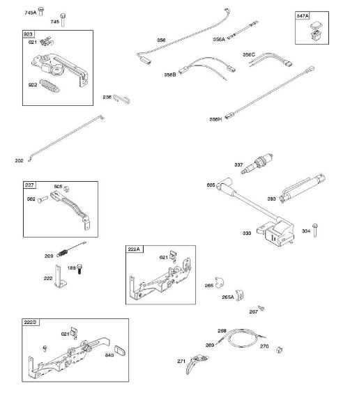 B&S - 09â  09P702-0201-H1 B - Induzido, elementos de comando, sistema eléctrico, mola do regulador, ignição, vela de ignição da marca Stihl