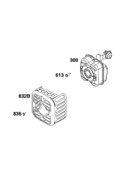 B&S - 09â  09P702-0229-H5 I - BLOCO DOS GASES DE ESCAPE da marca Stihl