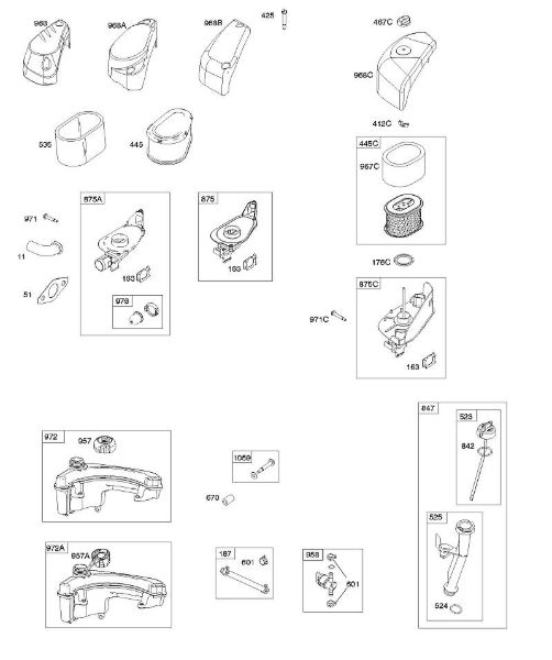 B&S - 10â  100802-0126-B8 A - Filtro de ar, alimentação de combustível, lubrificação da marca Stihl
