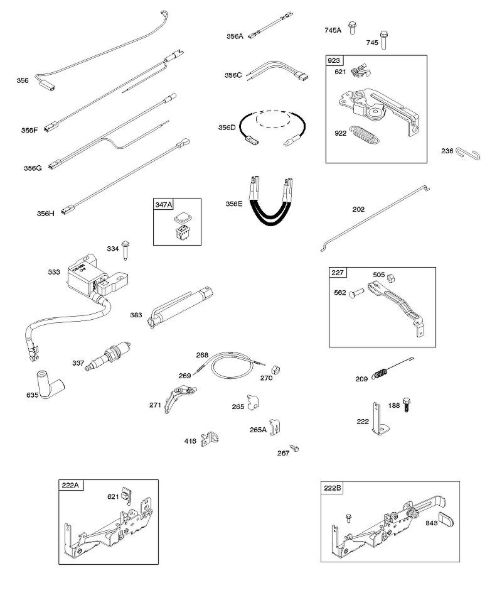 B&S - 10â  104M05-0024-H1 B - Ancoragem magnética, elementos de comando, sistema elétrico, mola do regulador, vela de ignição da marca Stihl
