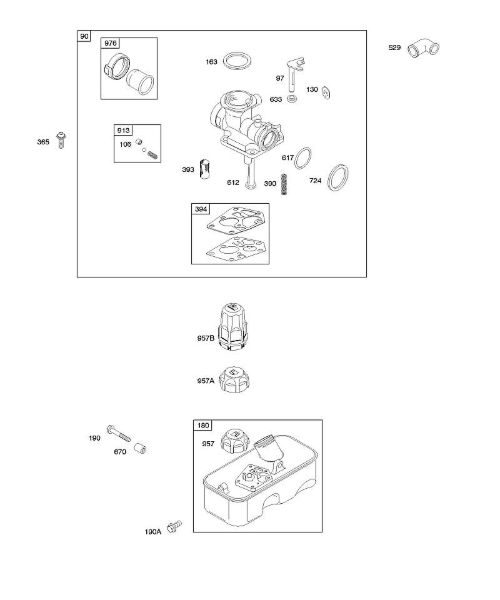 B&S - 10â  10D902-0168-B1 E - Carburador, alimentação de combustível da marca Stihl