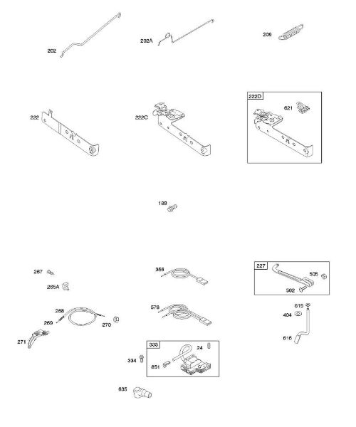 B&S - 10â  10F902-0110-B1 E - Elementos de comando, mola do regulador, ignição da marca Stihl
