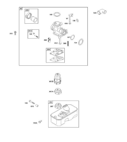 B&S - 10â  10T502-1111-B1 E - Carburador, alimentação de combustível da marca Stihl
