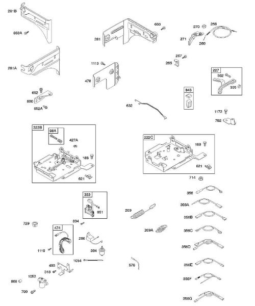 B&S - 11â  110412-0153-E1 H - Painéis, elementos de comando, molas, alternador, cabos da marca Stihl