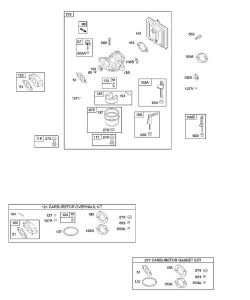 B&S - 11â  110492-0165-E1 B - Carburador, jogos de juntas do carburador da marca Stihl
