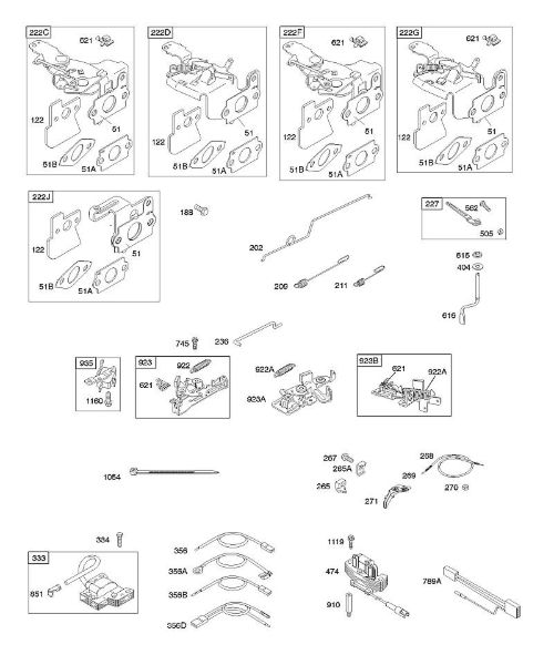 B&S - 12â  122602-0194-E1 E - Elementos de comando, travão do volante do motor, mola do regulador, ignição da marca Stihl