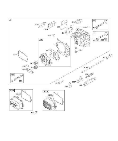 B&S - 12â  122672-0107-E1 F - Cabeça do cilindro da marca Stihl