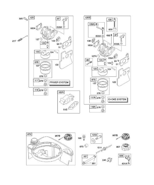 B&S - 12â  122672-0134-E1 D - Carburador, alimentação de combustível da marca Stihl