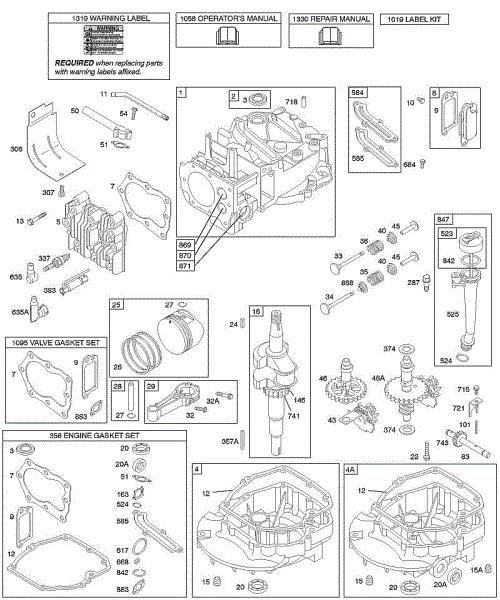B&S - 12â  122H82-0125-01 D - Veio de excêntricos, cambota, cilindro, cárter do óleo do motor, jogo/junta, lubrificação, grupo do êmbolo, válvulas da marca Stihl