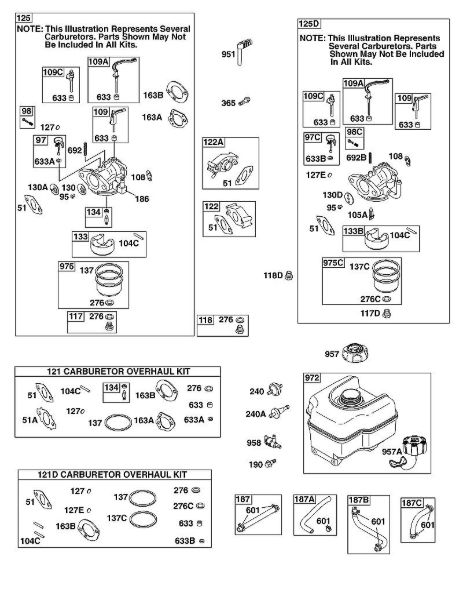 B&S - 12â  126392-1274-B8 D - Carburador, alimentação de combustível da marca Stihl