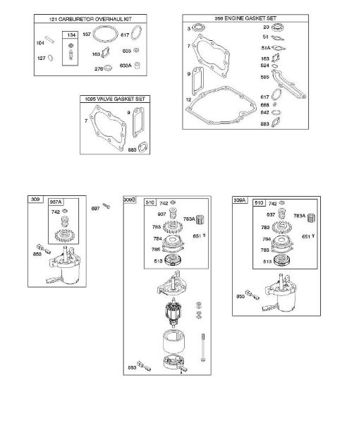 B&S - 12â  126T02-6280-H1 F - Motor de arranque eléctrico, jogos de juntas da marca Stihl