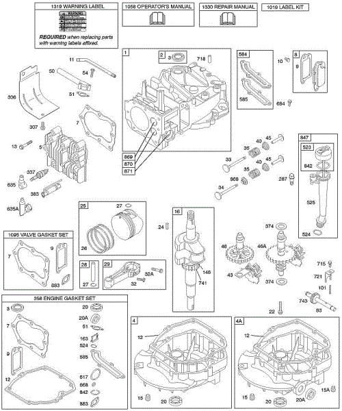 B&S - 12â  127802-1376-01 D - Veio de excêntricos, cambota, cilindro, cárter do óleo do motor, lubrificação, grupo do êmbolo, válvulas da marca Stihl