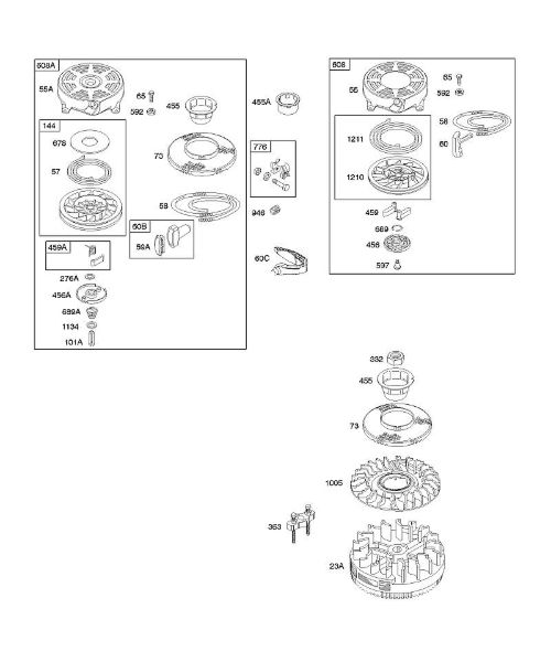 B&S - 12â  127802-1376-01 G - Volantes do motor, motor de arranque de enrolamento da marca Stihl