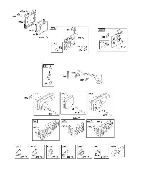 B&S - 12â  12F807-1310-01 A - Filtro de ar, sistema de escape da marca Stihl