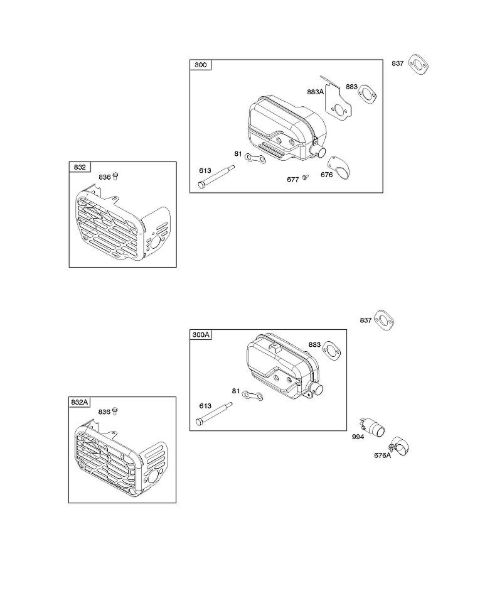 B&S - 12â  12Q902-0169-B1 H - Sistema de escape da marca Stihl