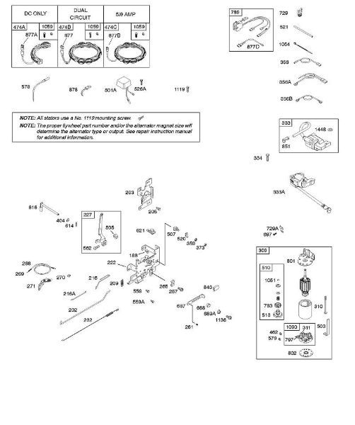 B&S - 21â  217802-0130-B1 B - Alternador, elementos de comando, motor de arranque eléctrico, mola do regulador, ignição da marca Stihl