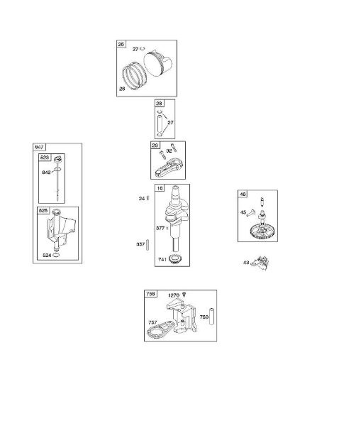 B&S - 21â  217802-0210-B1 C - Veio de excêntricos, cambota, êmbolo, segmentos, biela da marca Stihl
