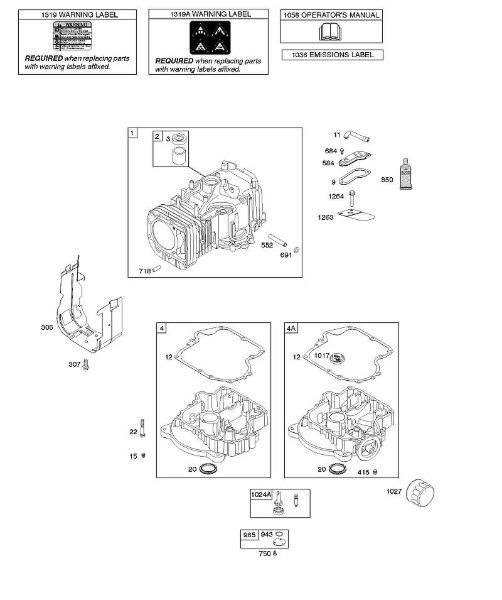 B&S - 21â  217802-3130-B1 F - Cilindro, cárter do motor, lubrificação, manual do utilizador, etiqueta de aviso da marca Stihl