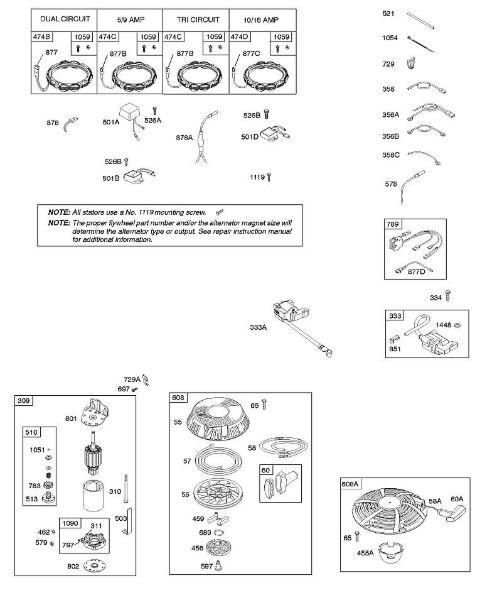 B&S - 21â  217902-0119-E1 B - Alternador, motor de arranque eléctrico, ignição, motor de arranque de enrolamento da marca Stihl