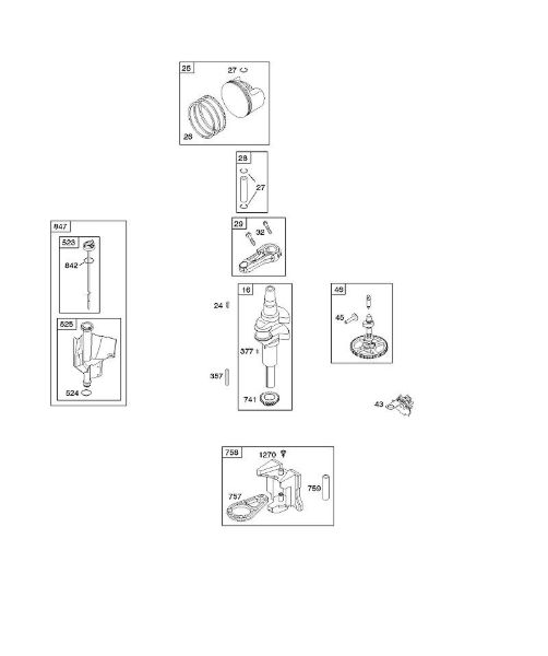 B&S - 21â  217902-0119-E1 C - Veio de excêntricos, cambota, êmbolo, segmentos, biela da marca Stihl