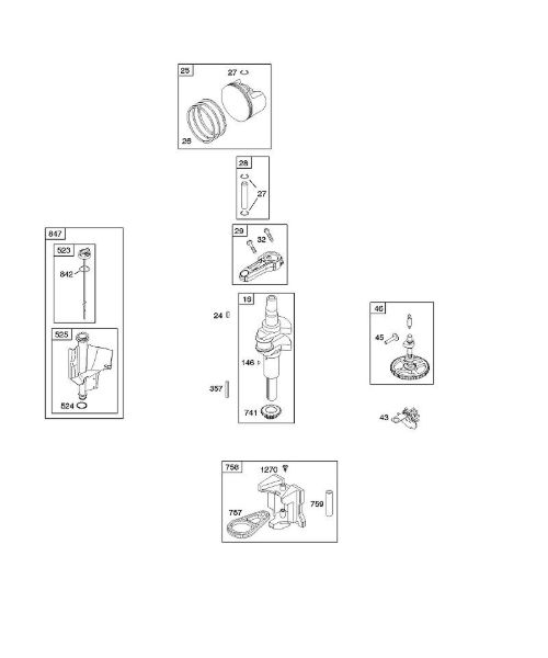 B&S - 21â  21A907-0113-E1 C - Veio de excêntricos, cambota, lubrificação, êmbolo, segmentos, biela da marca Stihl