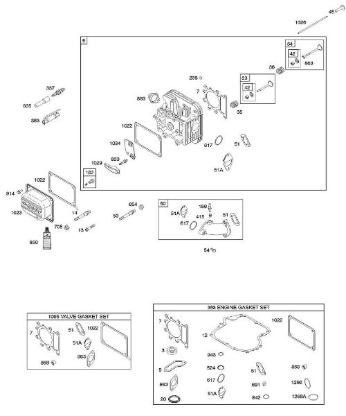 B&S - 21â  21A907-0167-E1 G - Cabeça do cilindro, conjunto de juntas â€“ motor, conjunto de juntas â€“ válvula, colector de admissão da marca Stihl