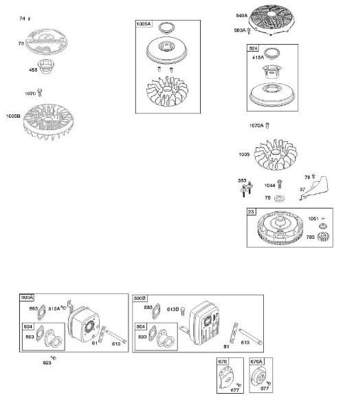 B&S - 21â  21B807-0114-B1 H - Sistema de escape, volante do motor da marca Stihl