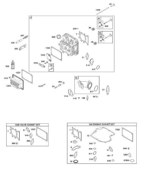 B&S - 21â  21B807-0135-B1 F - Cabeça do cilindro, conjunto de juntas â€“ motor, conjunto de juntas â€“ válvula, colector de admissão, válvulas da marca Stihl