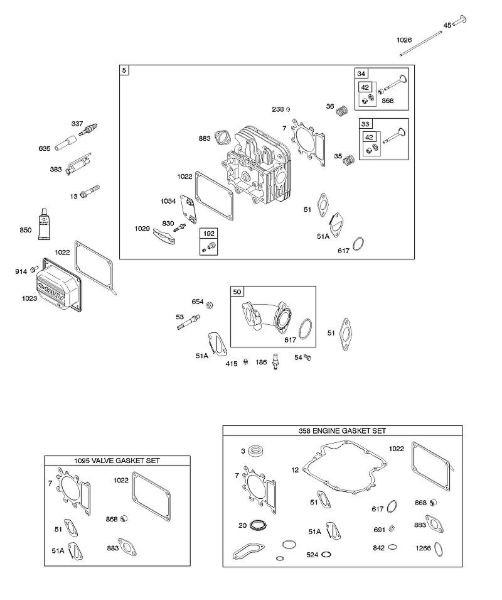 B&S - 21â  21R602-0014-H1 E - Cabeça do cilindro, conjunto de juntas â€“ motor, conjunto de juntas â€“ válvula, colector de admissão, válvulas da marca Stihl