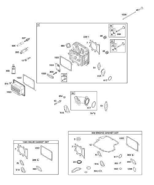 B&S - 21â  21R807-0012-B1 E - Cabeça do cilindro, conjunto de juntas â€“ motor, conjunto de juntas â€“ válvula, colector de admissão, válvulas da marca Stihl