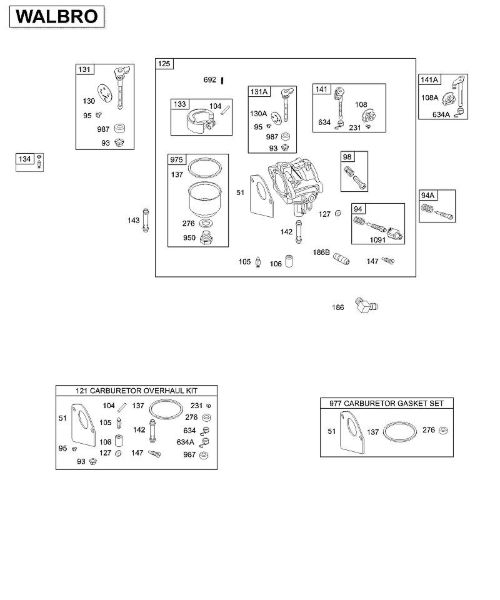 B&S - 28â  28B707-1146-E1 D - Carburador, jogos de revisão da marca Stihl
