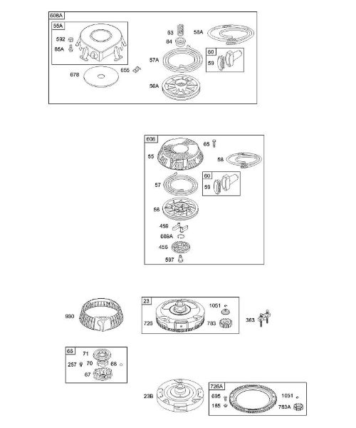 B&S - 28â  28B707-1146-E1 H - Motor de arranque de enrolamento, volante do motor da marca Stihl