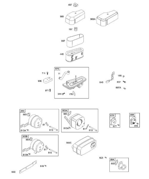 B&S - 28â  28N707-1139-E1 A - Filtro de ar, silenciador da marca Stihl