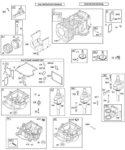 B&S - 28â  28N707-1139-E1 F - Cobertura do cárter do bloco do motor/cárter do óleo, cilindro, êmbolo/segmentos, biela da marca Stihl