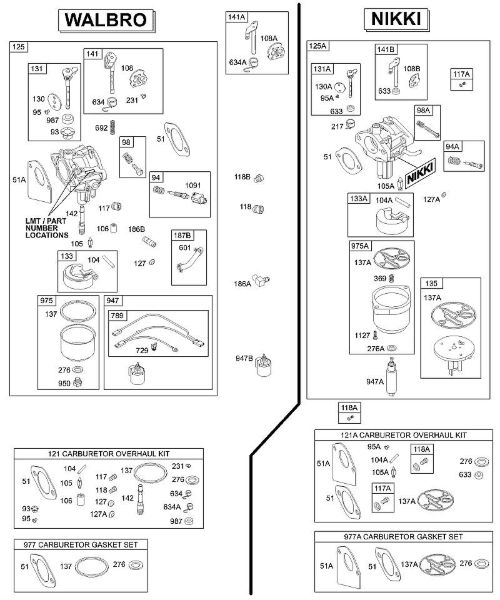 B&S - 31â  311707-0146-E1 D - Carburador, jogo de revisão da marca Stihl
