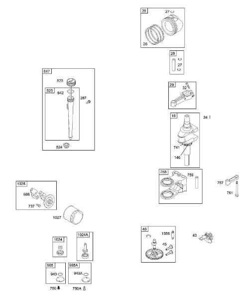 B&S - 31â  311707-0146-E1 E - Cambota, êmbolo, veio de excêntricos, óleo da marca Stihl