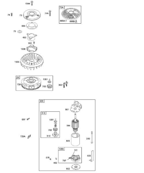B&S - 31â  311707-0146-E1 G - Motor de arranque eléctrico, volante do motor, filtro rotativo da marca Stihl