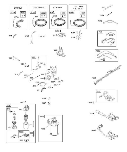 B&S - 31â  31R507-0008-B1 B - Alternador, elementos de comando, feixe de cabos, motor de arranque elétrico, mola do regulador, ignição, ReadyStart da marca Stihl
