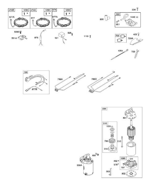 B&S - 40â  401577-5130-B1 A - Alternador, cablagem, motor de arranque, ignição da marca Stihl