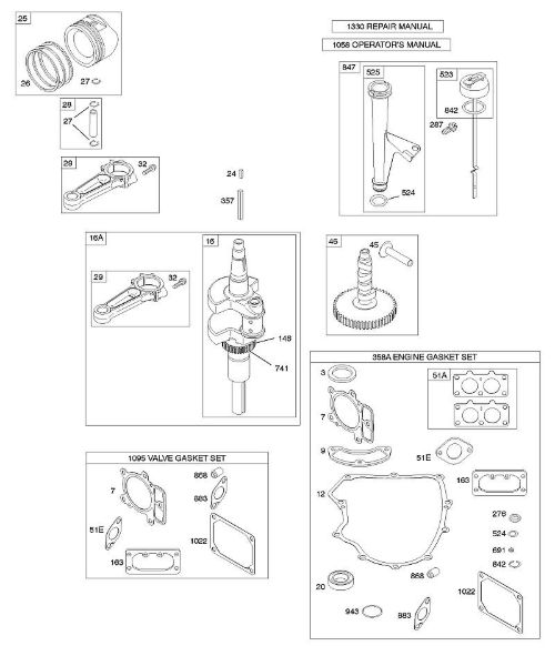 B&S - 40â  405777-0113-E1 C - Veio de excêntricos, cambota, conjunto de juntas â€“ motor, conjunto de juntas â€“ válvula, lubrificação, êmbolo, segmentos, biela da marca Stihl