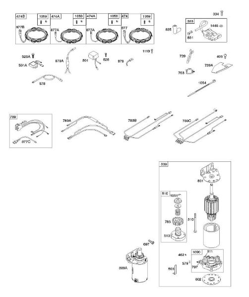 B&S - 40â  407777-0117-E1 A - Alternador, cablagem, motor de arranque, ignição da marca Stihl