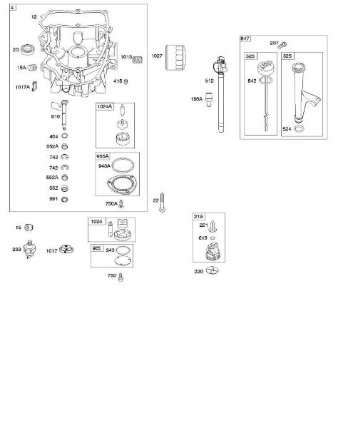 B&S - 44â  445577-0138-B1 F - Cárter do óleo, bomba do óleo, bloco funcional do tubo/vareta de medição da marca Stihl