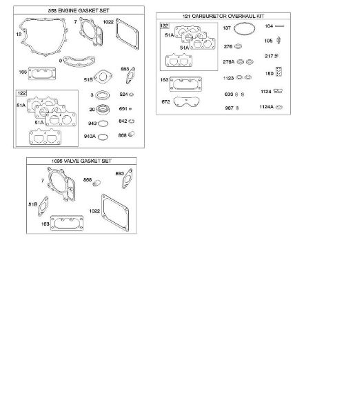 B&S - 44â  445577-5138-B1 G - Conjunto da junta da válvula/motor, conjunto de revisão do carburador da marca Stihl