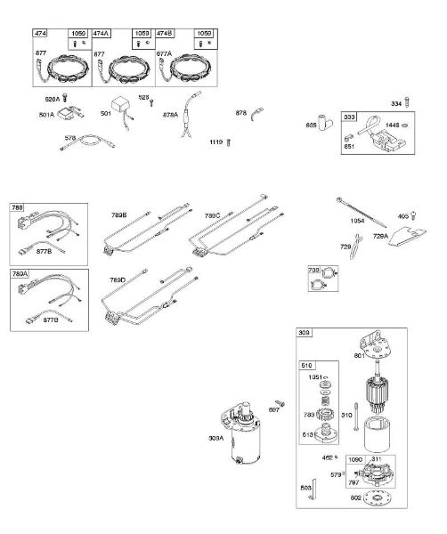 B&S - 44â  445577-6138-B1 A - Alternador, cablagem, motor de arranque, ignição da marca Stihl