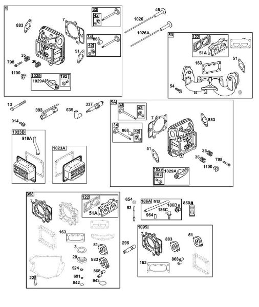 B&S - 44â  44T977-0054-G1 I - BLOCO DA CABEÃ‡A DO CILINDRO da marca Stihl