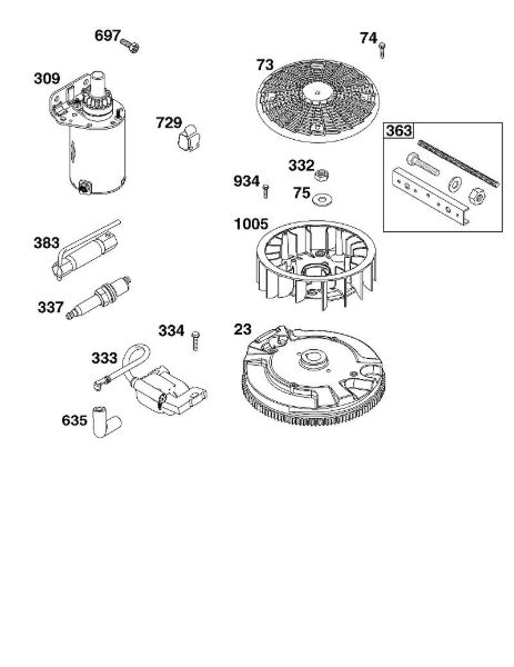 B&S - 44â  44U777-0010-G1 I - BLOCO DE RODA VOLANTE, IGNIÃ‡ÃƒO E MOTOR DE ARRANQUE da marca Stihl
