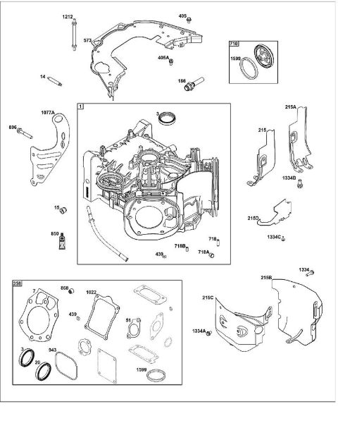 B&S - 61â  61G877-0014-J1 G - BLOCO DO CILINDRO da marca Stihl