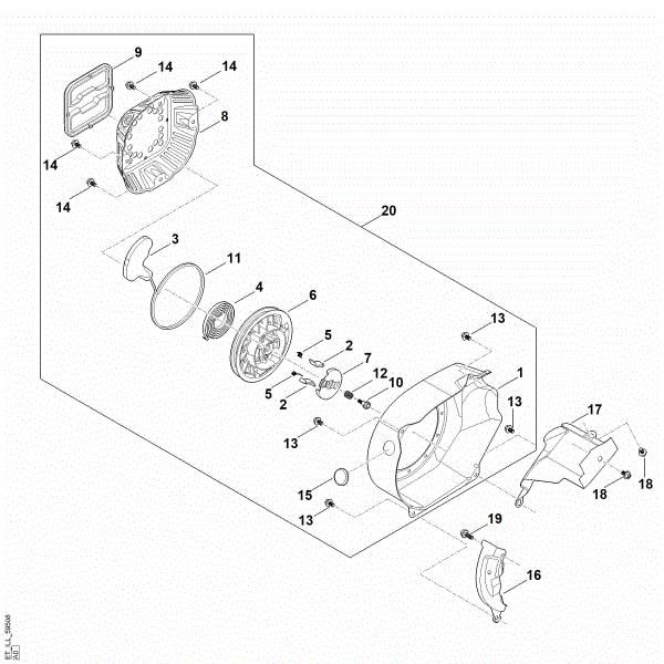 Imagem de J - Sistema de arranque, cárter do ventilador EHC 600.0 (EHC600-0002)