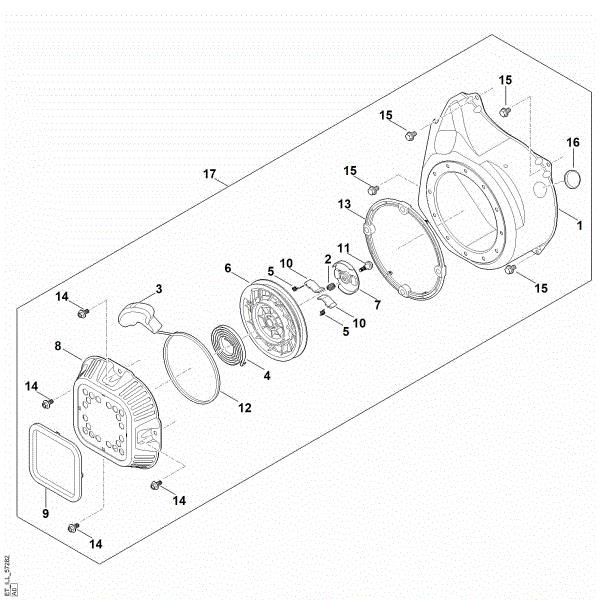 Imagem de J - Sistema de arranque, cárter do ventilador EHC 700.0 (EHC700-0001)
